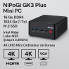 💼 NiPoGi GK3 Plus Mini PC 16 Go DDR4 1024 Go (1 to) M.2 SSD - Neuf